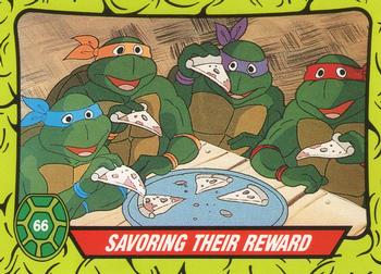 1990 Topps Ireland Ltd Teenage Mutant Hero Turtles #66 Savoring Their Reward Front
