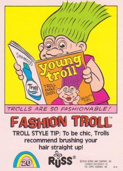 1992 Topps Russ Trolls #20 Fashion Troll Back