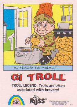 1992 Topps Russ Trolls #25 GI Troll Back
