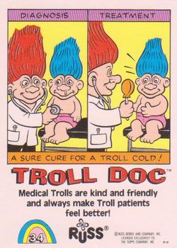 1992 Topps Russ Trolls #34 Troll Doc Back