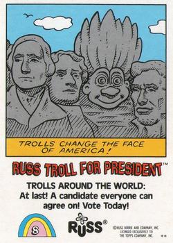 1992 Topps Russ Trolls #8 Russ Troll for President Back