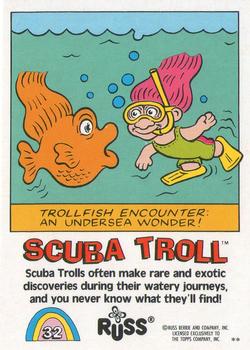 1992 Topps Russ Trolls #32 Scuba Troll Back