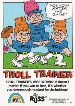 1992 Topps Russ Trolls #58 Troll Trainer Back