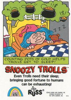 1992 Topps Russ Trolls #59 Snoozy Trolls Back