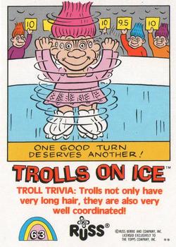 1992 Topps Russ Trolls #63 Trolls on Ice Back