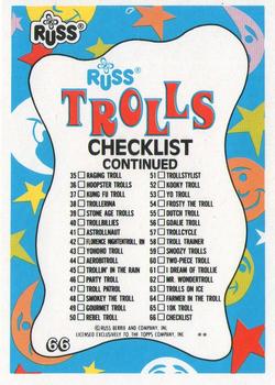 1992 Topps Russ Trolls #66 Russ Trolls Checklist Back