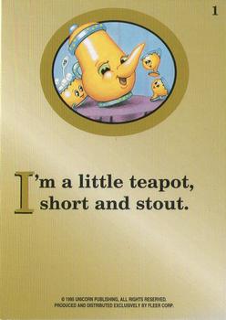 1995 Fleer Easter #1 I'm a little teapot, short and stout Back