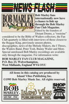 1995 Island Vibes The Bob Marley Legend #NNO Product Catalog Back