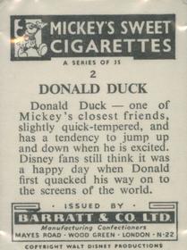 1955 Barratt Walt Disney Characters 1st Series #2 Donald Duck Back