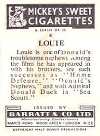 1955 Barratt Walt Disney Characters 1st Series #4 Louie Back