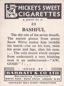 1955 Barratt Walt Disney Characters 1st Series #23 Bashful Back