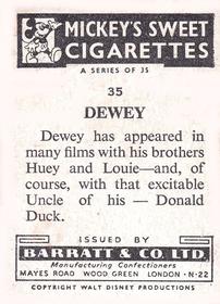 1955 Barratt Walt Disney Characters 1st Series #35 Dewey Back