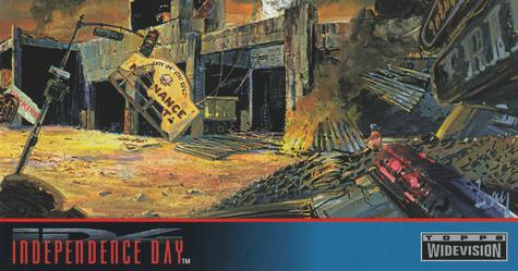 1996 Topps Widevision Independence Day #66 Jasmine finds an abandoned truck Front