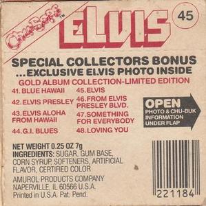 1981-83 Amurol Chu-Bops #45 Elvis Presley Back