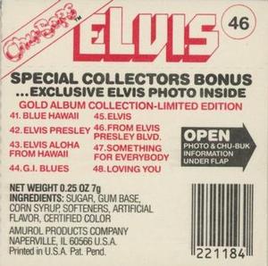 1981-83 Amurol Chu-Bops #46 Elvis Presley Back