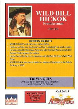1992 Starline Americana #18 Wild Bill Hickok Back