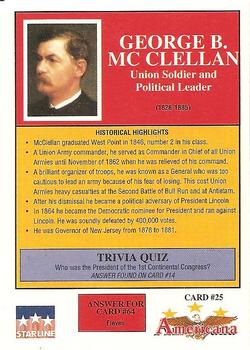1992 Starline Americana #25 George McClellan Back