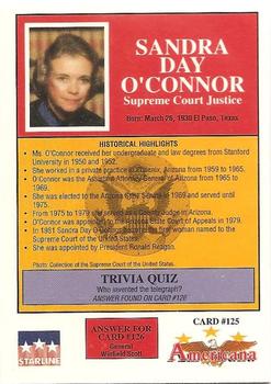 1992 Starline Americana #125 Sandra Day O'Connor Back