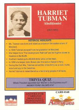 1992 Starline Americana #148 Harriet Tubman Back