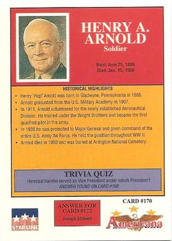 1992 Starline Americana #170 Henry H. Arnold Back