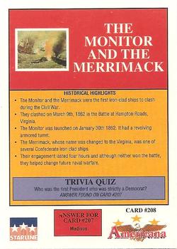 1992 Starline Americana #208 The Monitor and the Merrimack Back