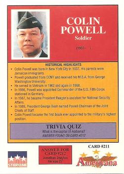 1992 Starline Americana #211 Colin Powell Back