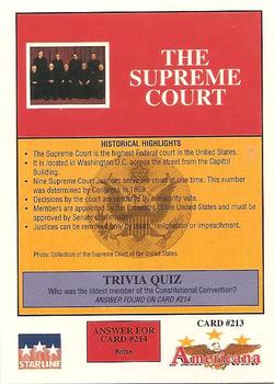 1992 Starline Americana #213 The Supreme Court Back