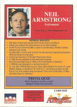 1992 Starline Americana #225 Neil Armstrong Back