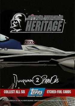 2004 Topps Heritage Star Wars - Hobby Etched Foil Wave 1 #2 Anakin Skywalker Back