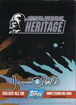 2004 Topps Heritage Star Wars - Hobby Etched Foil Wave 2 #6 General Grievous Back