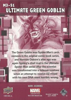 2012 Upper Deck Marvel Beginnings S3 - Prime Micromotion #M3-51 Ultimate Green Goblin Back