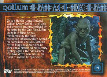 2006 Topps Lord of the Rings Evolution #21 Gollum Back