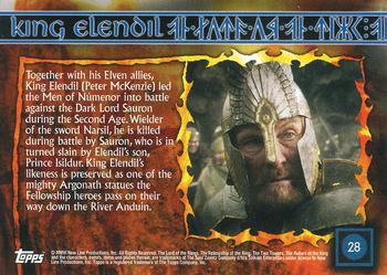 2006 Topps Lord of the Rings Evolution #28 King Elendil Back