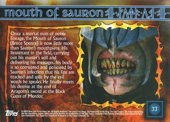 2006 Topps Lord of the Rings Evolution #33 Mouth of Sauron Back