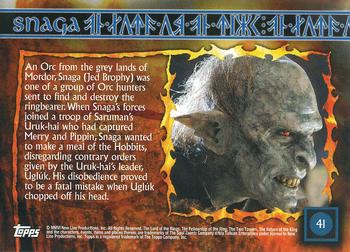 2006 Topps Lord of the Rings Evolution #41 Snaga Back