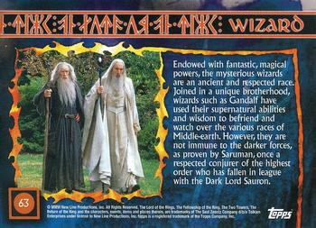 2006 Topps Lord of the Rings Evolution #63 Wizard (Gandalf & Saruman) Back