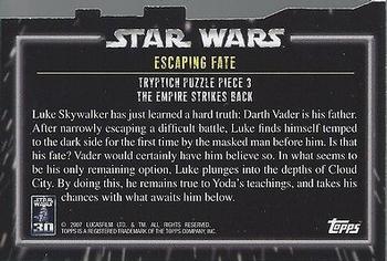 2007 Topps Star Wars 30th Anniversary - Triptych Puzzle Pieces #NNO Escaping Fate 3 Back