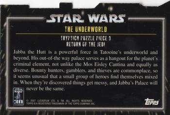 2007 Topps Star Wars 30th Anniversary - Triptych Puzzle Pieces #NNO The Underworld 3 Back