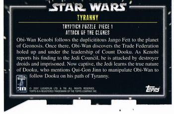 2007 Topps Star Wars 30th Anniversary - Triptych Puzzle Pieces #NNO Tyranny 1 Back