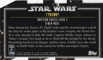 2007 Topps Star Wars 30th Anniversary - Triptych Puzzle Pieces #NNO Tyranny 2 Back