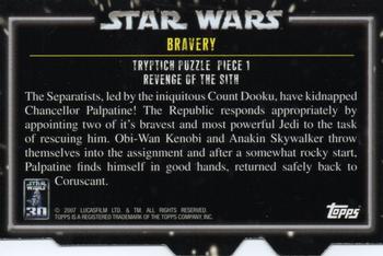 2007 Topps Star Wars 30th Anniversary - Triptych Puzzle Pieces #NNO Bravery 1 Back