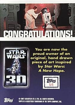 2007 Topps Star Wars 30th Anniversary - Artist Sketches #NNO Matt Busch Back