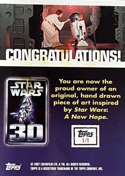 2007 Topps Star Wars 30th Anniversary - Artist Sketches #NNO Paul Gutierrez Back