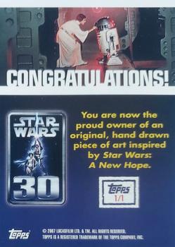 2007 Topps Star Wars 30th Anniversary - Artist Sketches #NNO Tom Hodges Back