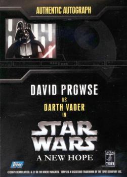 2007 Topps Star Wars 30th Anniversary - Autographs #NNO David Prowse Back