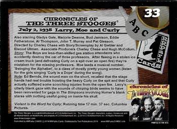 2014 RRParks Chronicles of the Three Stooges #33 Violent Is The Word For Curly Back