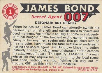 1965 Philadelphia James Bond #1 Debonair But Deadly Back