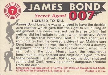 1965 Philadelphia James Bond #7 Licensed To Kill Back