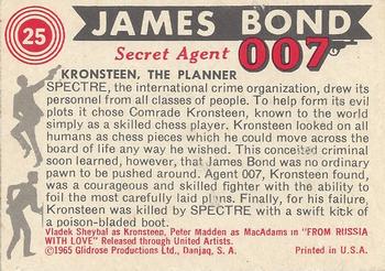1965 Philadelphia James Bond #25 Kronsteen, The Planner Back