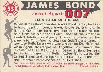 1965 Philadelphia James Bond #53 Felix Leiter Of The CIA Back